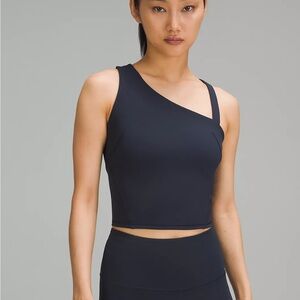 Lululemon Everlux Asymmetrical Tennis Tank Top- True Navy- 6